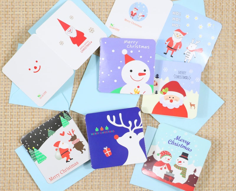 Rayker 24 Pack RQKER Mini Christmas Greeting Cards & Envelopes, Cute Stweety Small Size 3"x 3" Merry Christmas Greeting Cards Festival Color Pattren 2 (Pack of 24) - Image 4